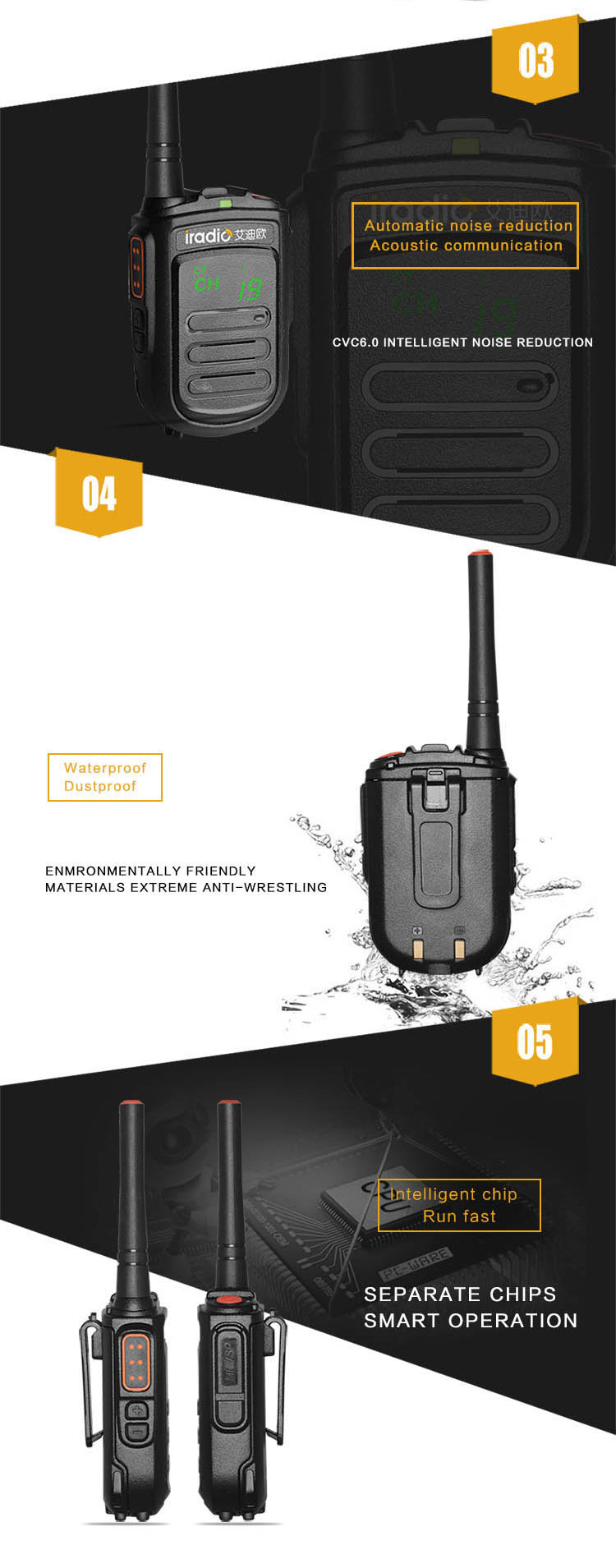 commercial uhf mini portable radio